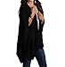 Taleen Knitted Poncho Cape Shawl Wrap with Pockets, 3 Colors (black), 43