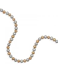 MMA Silver - 20.5 inch Gold and Grey Cultured Freshwater Pearl Necklace