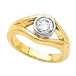 14K Two-Tone Gold Diamond Solitaire Engagement Ring - 0.50 Ct.