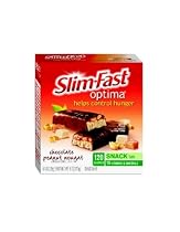 Slim-Fast Optima Snack Bar, Chocolate Peanut Nougat, 1.0-Ounce Bars in 6-Count Boxes (Pack of 8)