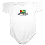 Baby Bodysuit White  Property Of Guyanese Nation / Flag Transfer  Guyana Country 0 - 3 Months
