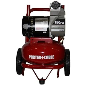 PORTER-CABLE C2150 15 Amp 2-Horsepower 4-Gallon Oil-Free Wheeled Pancake Compressor