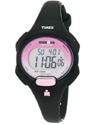 Timex Womens T5K522 Ironman Traditional 10-Lap Pink and Black Resin Strap Watch