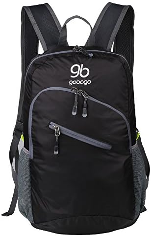 Gobago Packable Handy Lightweight Outdoor Hiking Trekking Climbing Cycling Multi-functional Travel Backpack Outdoor Backpack Waterproof Daypack -25L (Black)