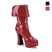 LUCIFER-60, Blk Pat Platform Calf Boot, 5 Inch