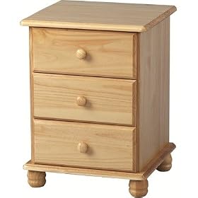 Capricorn 3 Drawer Bedside Table in Antique Pine