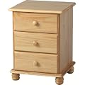 Capricorn 3 Drawer Bedside Table in Antique Pine