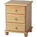 Capricorn 3 Drawer Bedside Table in Antique Pine