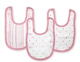 Aden + Anais 100% Cotton Muslin Little Bib, 3 Count, Oh Girl!