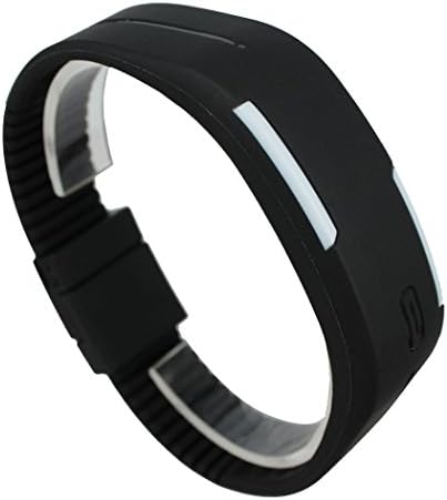 Candy Color Silicone Band Red Led Display Casual Bracelet Sport Watch for Women and Men Black