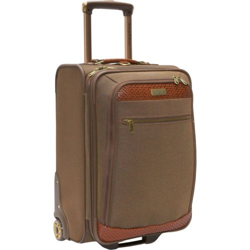 Tommy Bahama Luggage Retreat 21 Inch Rolling Expandable Upright, Olive/Dark Brown, One Size