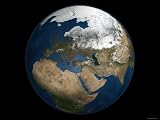 Global View over Europe and Scandinavia Showing Arctic Sea Ice Art Photographic Poster Print by Stocktrek Images, 32x24