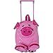 Pig Piggy Baby Cie Figural Back Pack Rolling Trolley, retractable handle and outside pockets
