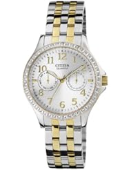 Citizen ED8114-57A Womens Quartz Two-Tone Watch with Accent Stones