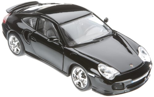 Bburago 15612030BK - Gold 1:18 Porsche 911 Turbo, schwarz