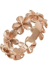 Amazon.com: 14k Rose Gold Plated Sterling Silver CZ Plumeria Hook Earrings, 14mm: Dangle 