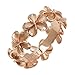 Plumeria Eternity Ring with14K Rose Gold Finish - 8mm