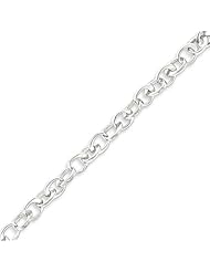 Sterling Silver 5.5mm Fancy Rolo Link Necklace - 18 Inch