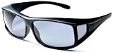 Hilton Bay Polarized Over-Prescription Sunglasses P77 (Flat Black & Smoke)