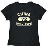 T-Shirt Womens Black ” China 72 Athl Dept ” Countries