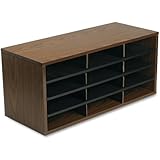 Fellowes 25400 12-Section Compartment Sorter, Melamine Laminated, Medium Oak