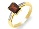 9ct Yellow Gold Garnet And Diamond Ring Size K