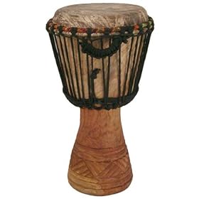Click here to buy Djembe Drum - Handcarved in Africa 9x18 - Great Sound! by World Percussion USA.