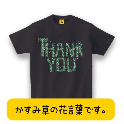 【メッセージ Tシャツ】 THANK YOU かすみ草 TEE