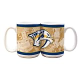 NHL Nashville Predators 15-Ounce White Nostalgic Mug (2 Pack)