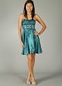 Ruched Rhinestone Bodice Formal for Bridesmaid Formal Prom