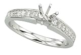 14K White Gold Diamond Engagement Ring Semimount