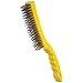 Rubbermaid Commercial FG9B4300 Wire Brush with Long Plastic Handle, Steel Bristles, 3 x 19 Bristle Pattern, 14" Length, Gray