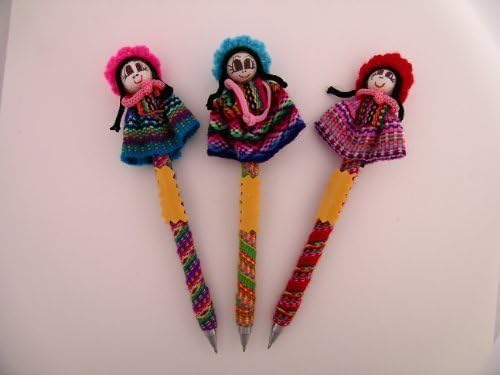 New Doll Pens 3 Pack Hand Made Assorted Colors Fair Traded Peru