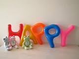 ■送料無料メール便対応■HAPPY の文字のレターバルーン　ミックスカラー