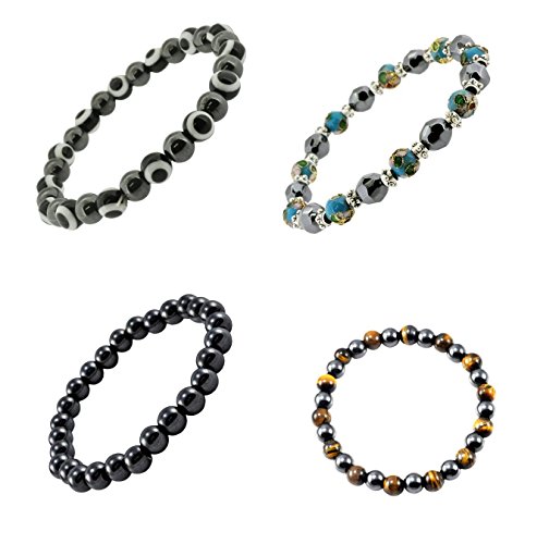 Magnetic Stretch Black Simulated Hematite Bracelet