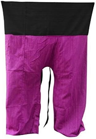 Thai Fisherman Pants Yoga Trousers FREE SIZE Plus Size Cotton by Welcome2Thailand
