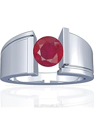 Platinum Round Cut Ruby Solitaire Ring