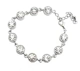 Bracelet - B118 - Round CZ Crystal Link ~ Clear