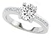 1.60 cts 925 Sterling Silver 14K White Gold Plated Genuine Round White Topaz Engagement Ring