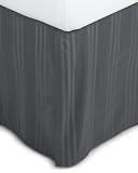 Pinzon Graphite Stripe Cotton Sateen California King Bed Skirt
