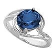 14K White Gold Chatham Created Sapphire Ring