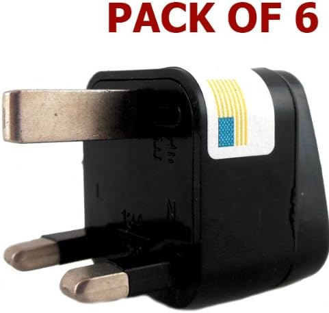 UN6-UHA USA to UK Pack of 6 - Convert Any plug to UK plug HIGHEST QUALITY Lifetime Warranty