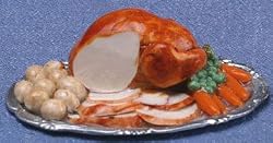 Dollhouse Miniature Turkey Dinner on a Platter