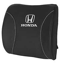 Honda Lumbar Support Cushion - Orthopedic Comfort in Synthetic Leather - Officially Licensed Gear (Black)