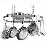 Range Kleen Wrought Iron Oval Hanging Pot Rack Stainless Steel 41QOiWgyX3L. SL160 Range Kleen Wrought Iron Oval Hanging Pot Rack Stainless Steel
