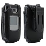 Lambskin Two-Piece Fitted Leather Case, Black with Micro-Suede Lining, Detachable Ratcheting 360° Belt Clip for Samsung A437