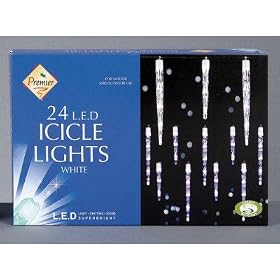 Premier Chasing Led Big Icicle Lights - White, 24