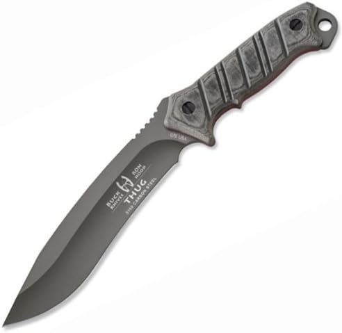 Buck/Hood Thug, Black Micarta, Black Plain, Nylon Sheath
