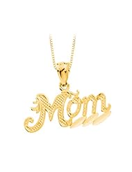 14K Yellow Gold Mom Pendant with Chain