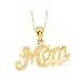 14K Yellow Gold Mom Pendant with Chain